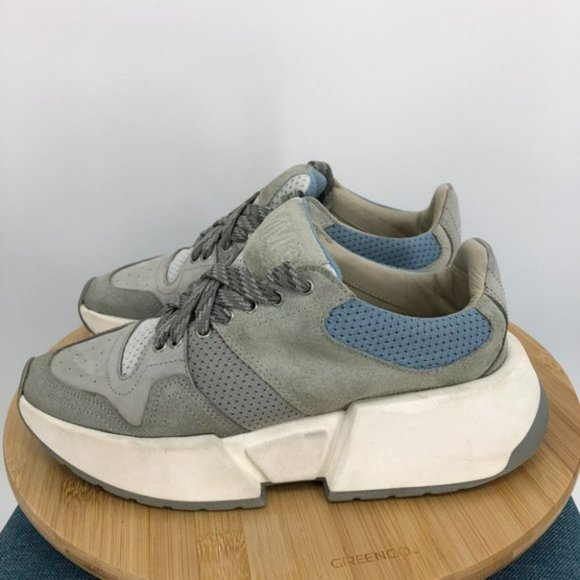 MM6 Maison Margiela Classic Chunky Platform Suede Sneakers Grey Blue Multi 5.5 - Picture 15 of 16